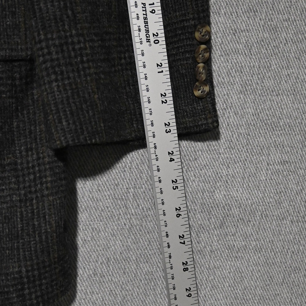 Brooks Brothers Sport Coat Mens 42R Camel Hair Plaid USA Charcoal Gray - Picture 5 of 8